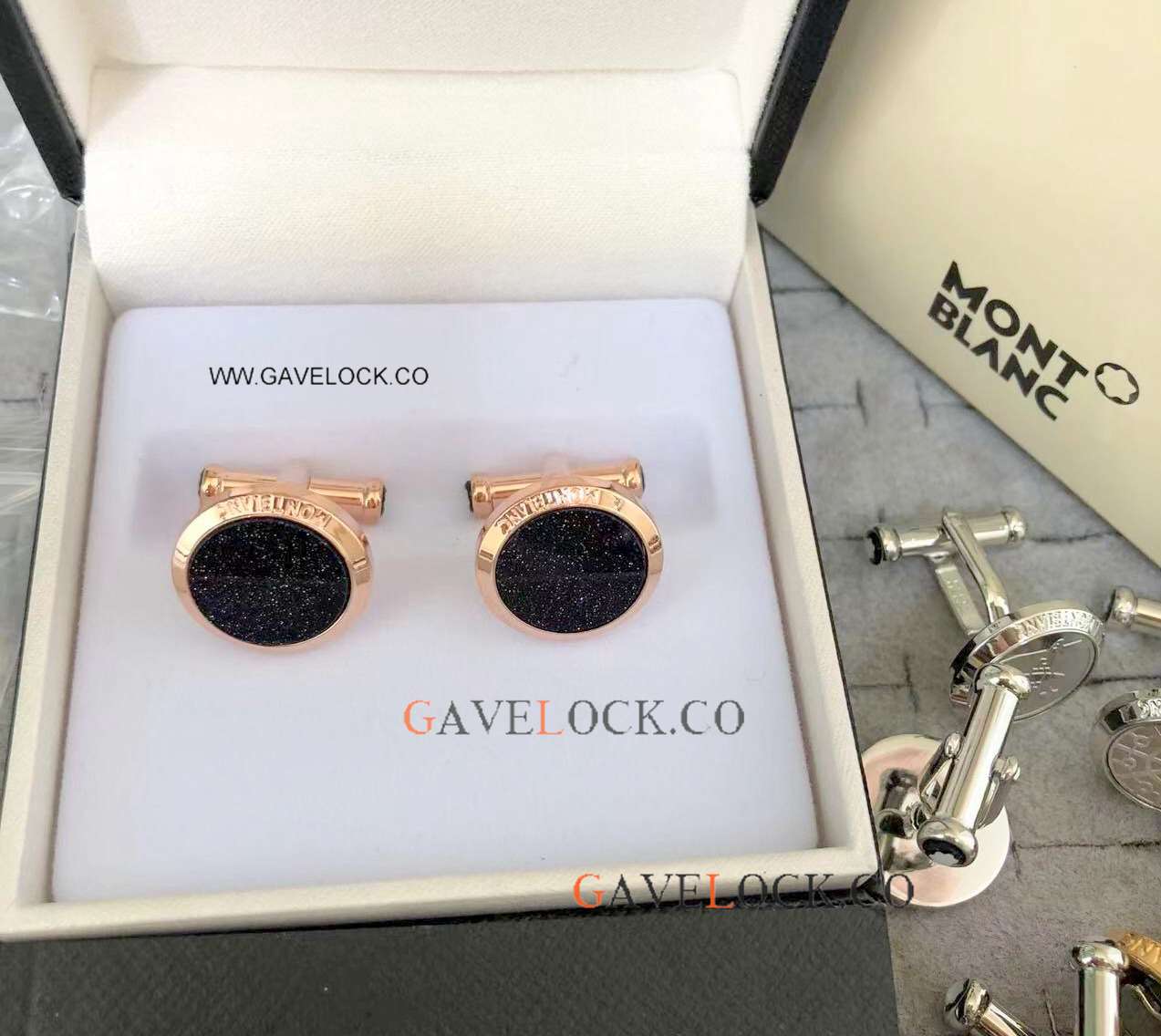 Mont Blanc Classique Cufflinks Rose Gold-Starry Sky Face